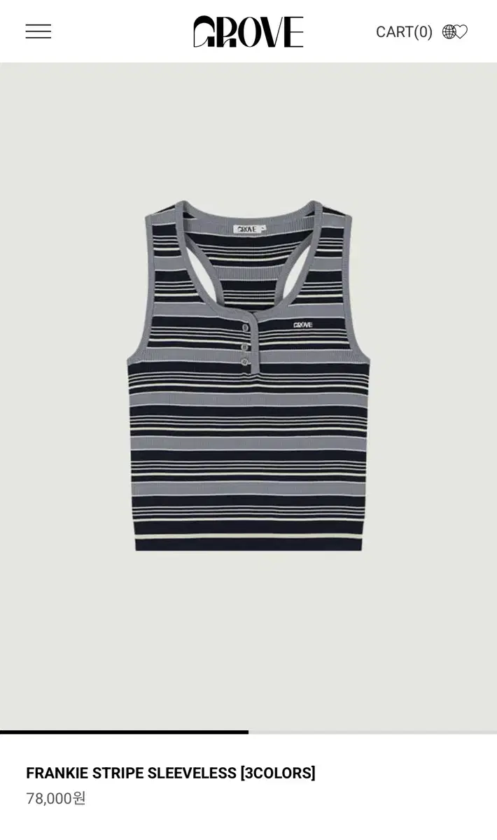 【GROVE】 FRANKIE STRIPE SLEEVELESS / 追跡付 GROVE】 FRANKIE STRIPE SLEEVELESS / 追跡付 (GROVE/Tシャツ